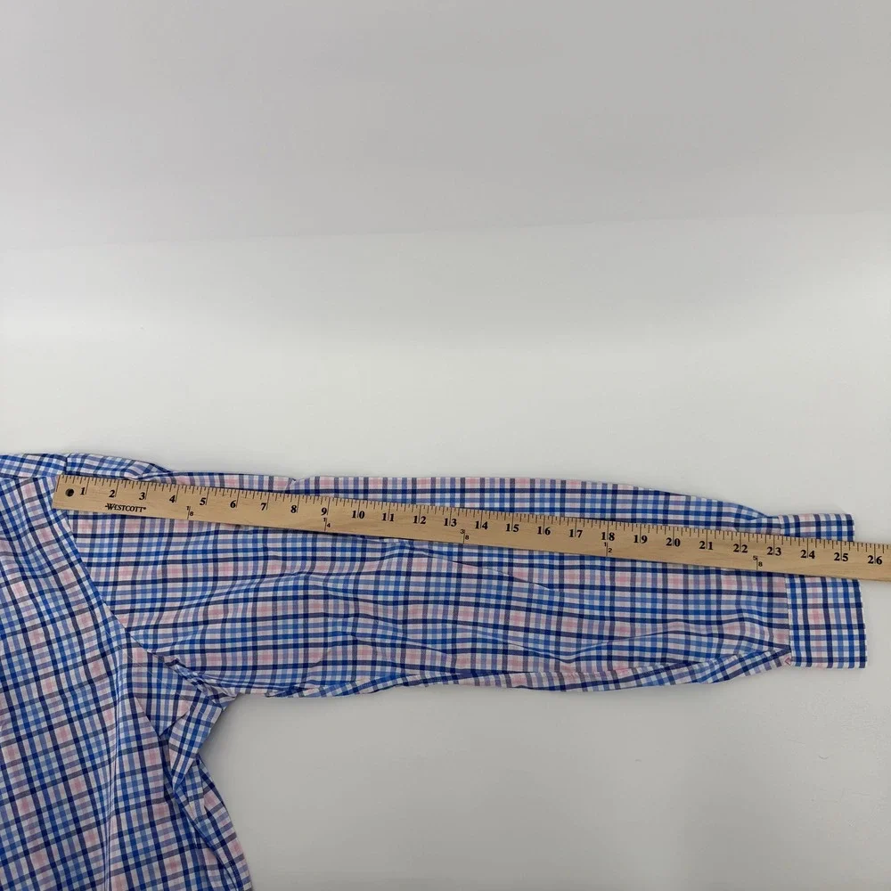 Polo Ralph Lauren Button Down Mens Large Blue Pink Check Performance Classic Fit